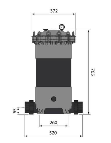 HPCF-9DC2 ''Multicartridge'' filter DN80, 9x20", PN6