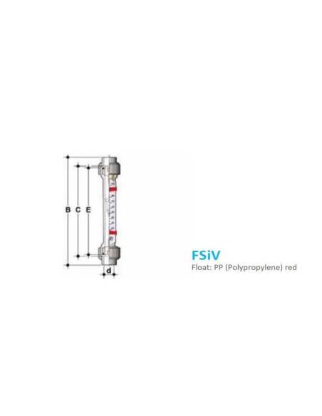 Rotameter FSIV, 15-150 l/h, d25, trogamid, EPDM, PP črn