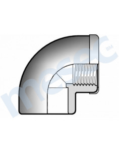 Koleno 90°, d25 x 3/4", PN16, 1x priklop lepljenje, 1x navoj