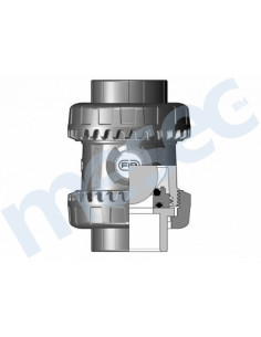 Nepovratni ventil, d16, DN10, PN16, Union ball check valve, z metričnim priključkom za lepljenje