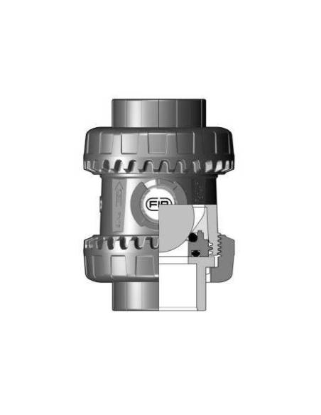 Nepovratni ventil, d16, DN10, PN16, Union ball check valve, z metričnim priključkom za lepljenje