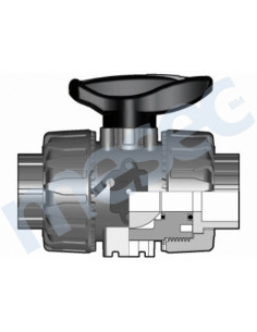 PVC-U DualBlock® kroglični ventil, d16, DN10, PN16, z metričnim priključkom za lepljenje