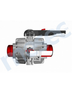 PP-H DualBlock® kroglični ventil, d90, DN80, PN10, za fuzijsko varjenje