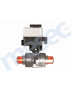 PP-H VKRIM/CE, d25/, PN 10, Elektronski krogelni ventil za regulacijo pretoka 24 V AC/DC