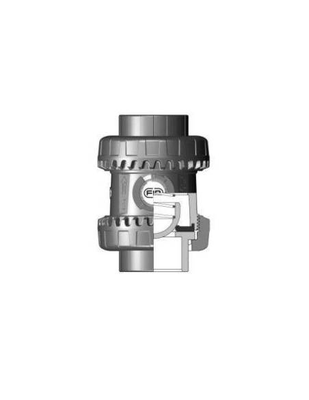 Nepovratni ventil s oprugom, d32, DN25, PN16, s holenderima za ljepljenje PVC-U, EPDM brtve, SS opru