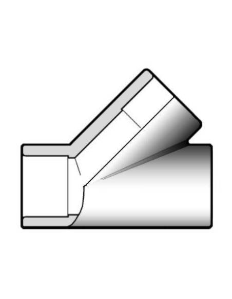 YIV, T-kos odcep 45°, s priklopi za lepljenje, d63