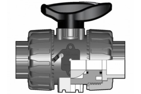 VKDIV, DualBlock®, DN10 do DN50, kroglični ventili, PVC-U